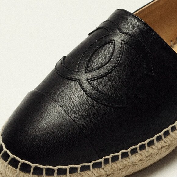 Chanel Black Lambskin Espadrilles Size EU 40 - Picture 5 of 7